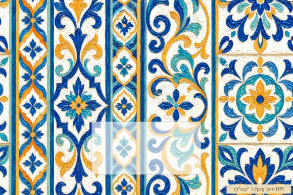 Download Mediterranean Tile Pattern Digital Paper - Pattern Collection