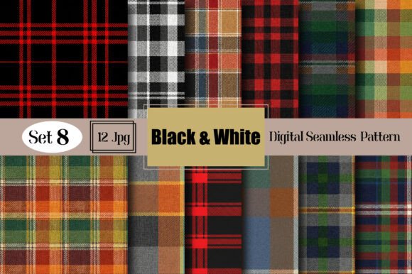 Download Black &amp; White Seamless Plaid Pattern - Pattern Collection