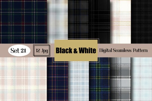 Download Black &amp; White Seamless Plaid Pattern - Pattern Collection