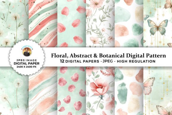 Download Abstract &amp; Botanical Digital Patterns - Pattern Collection