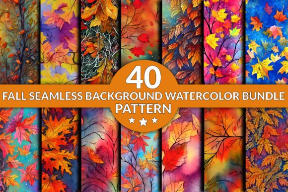 Download Fall Seamless Pattern Watercolor Bundle - Pattern Collection
