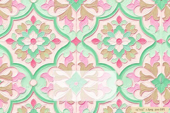 Download Mint Pink Damask Floral Tile Pattern - Pattern Collection