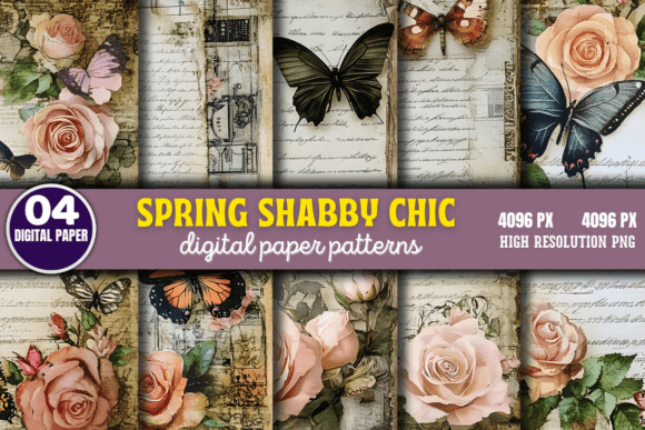 Download Spring Shabby Chic Digital Paper Pattern - Pattern Collection