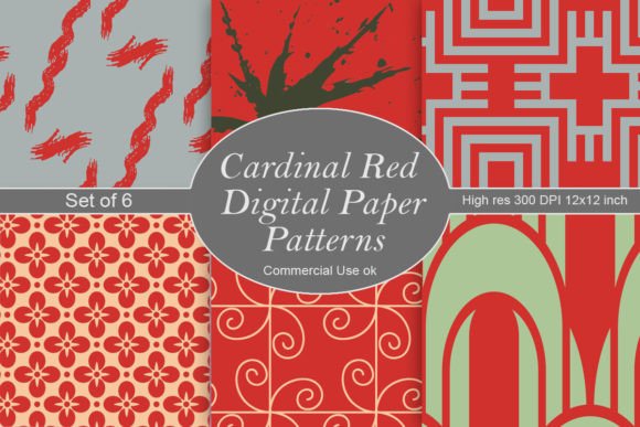 Download Cardinal Red Digital Paper Patterns - Pattern Collection