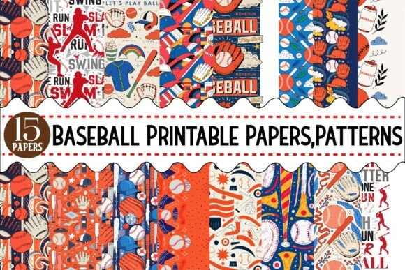 Download Baseball Printable Papers,Patterns - Pattern Collection
