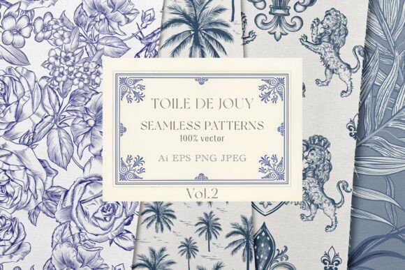 Download TOILE DE JOUY Vector Patterns Set - Pattern Collection
