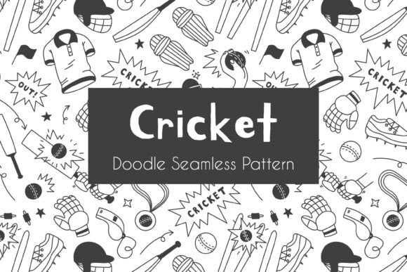 Download Cricket Doodle Seamless Pattern - Pattern Collection