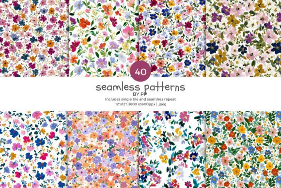 Download Seamless Wildflower Pattern Bundle - Pattern Collection