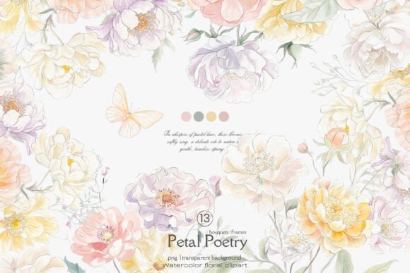 Download Pastel Flowers Floral Clipart Png - Pastel flowers Collection