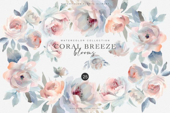 Download Watercolor Pastel Flowers Clipart Set - Pastel flowers Collection