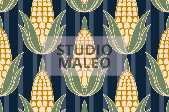 Download Art Nouveau Corn Autumn Seamless Pattern - Pattern Collection