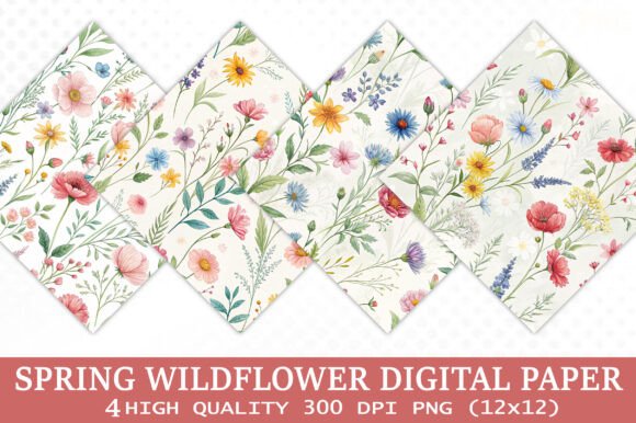 Download Seamless Spring Wildflower Pattern Paper - Pattern Collection