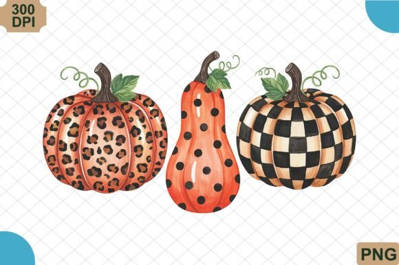 Download Fall Pattern Pumpkins Watercolor PNG - Pattern Collection