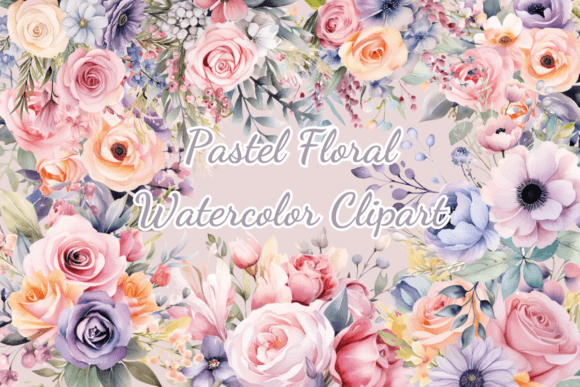 Download Pastel Flowers Watercolor Clipart - Pastel flowers Collection