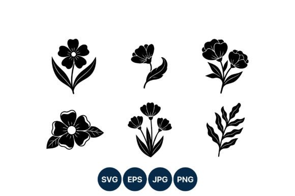 Download Black and White Floral Silhouettes - Floral silhouettes Collection