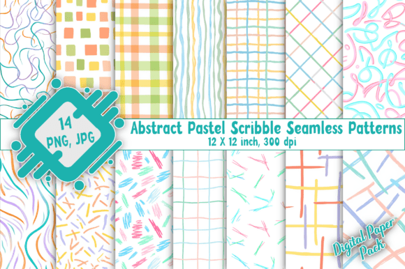 Download Abstract Pastel Scribble Patterns Pack - Pattern Collection
