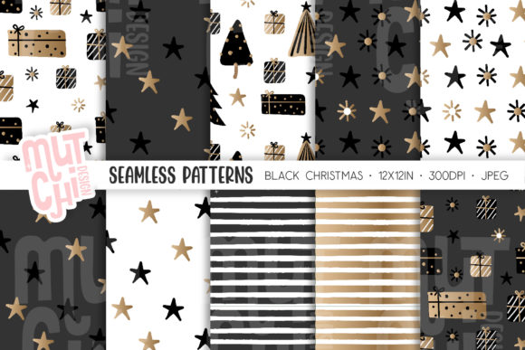 Download Black Scandinavian Christmas Patterns - Pattern Collection