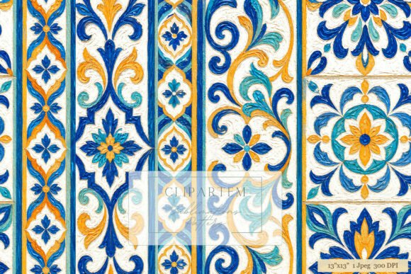 Download Mediterranean Tile Pattern Blue Gold - Pattern Collection