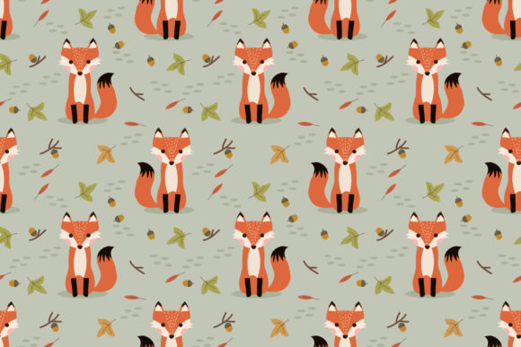 Download Cute Fox and Autumn Seamless Pattern - Pattern Collection