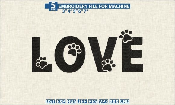 Download Love Paw Pattern DST PES Embroidery File - Pattern Collection