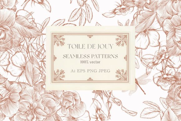 Download TOILE DE JOUY Vector Patterns Set - Pattern Collection