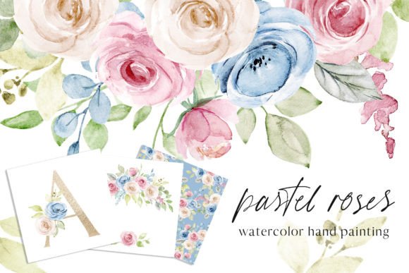 Download Watercolor Pastel Flowers Roses. - Pastel flowers Collection