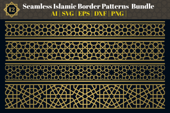 Download Seamless Islamic Border Patterns Bundle - Pattern Collection