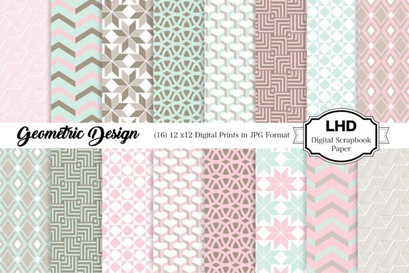 Download Geometric Pastel Digital Paper Patterns - Pattern Collection