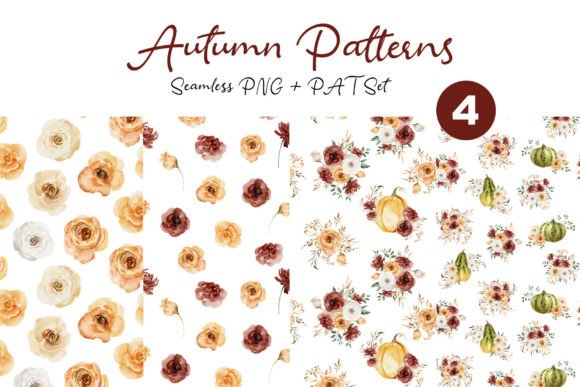 Download Autumn Seamless Pattern Watercolor Set - Pattern Collection