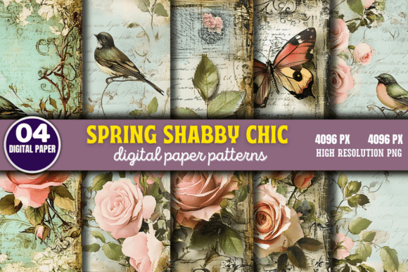 Download Spring Shabby Chic Digital Paper Pattern - Pattern Collection
