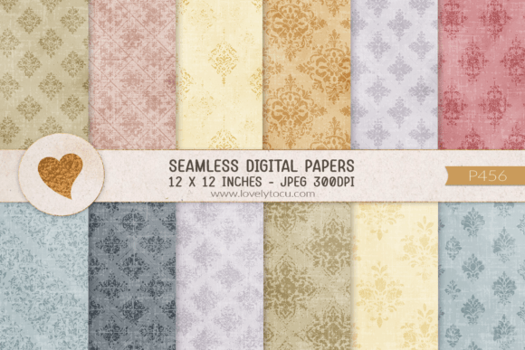 Download Grunge Damask Seamless Paper Patterns - Pattern Collection
