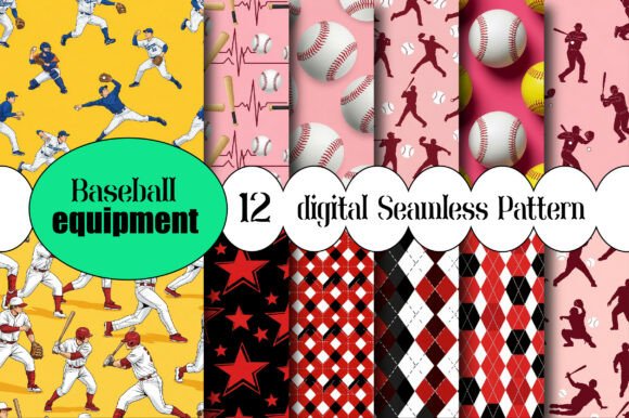 Download Baseball Equipment Seamless Pattern - Pattern Collection