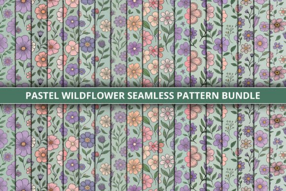 Download Pastel Wildflower Pattern Bundle - Pattern Collection