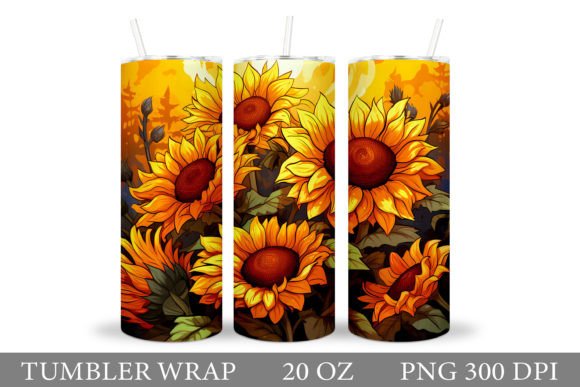 Download Sunflowers Tumbler. Flowers Tumbler - Premium Bundle