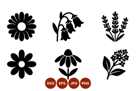 Download Black White Floral Silhouettes - Floral silhouettes Collection