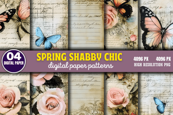 Download Spring Shabby Chic Digital Paper Pattern - Pattern Collection