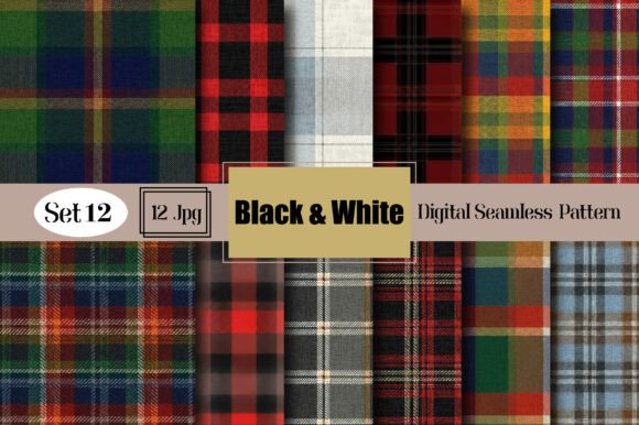 Download Black &amp; White Seamless Plaid Pattern - Pattern Collection