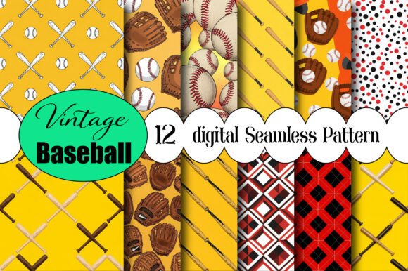 Download Vintage Baseball Seamless Pattern - Pattern Collection