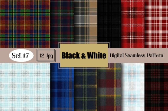 Download Black &amp; White Seamless Plaid Pattern - Pattern Collection