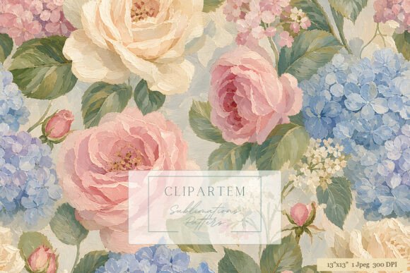 Download Blush Rose Hydrangea Floral Pattern - Pattern Collection