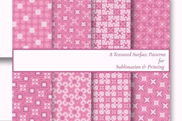Download 8 Rose Pink Geometric Seamless Patterns - Pattern Collection