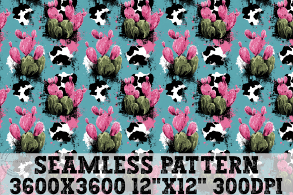 Download Cactus Cow Hide Seamless Pattern - Pattern Collection