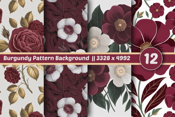 Download Burgundy Pattern Background 12 Set - Pattern Collection