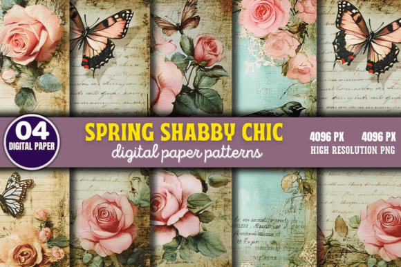 Download Spring Shabby Chic Digital Paper Pattern - Pattern Collection