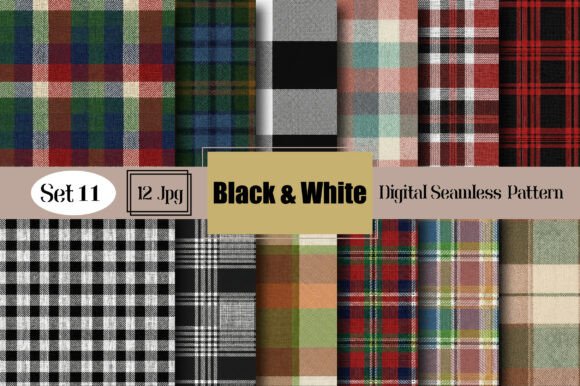 Download Black &amp; White Seamless Plaid Pattern - Pattern Collection