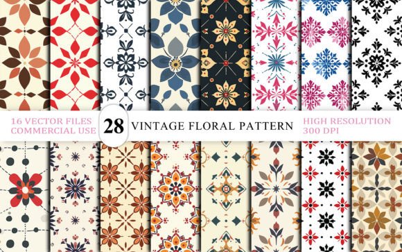 Download Vintage Floral Tile Seamless Pattern - Pattern Collection