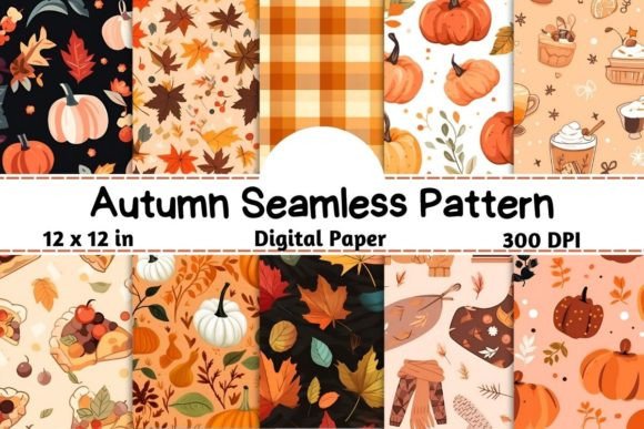 Download Autumn Seamless Pattern Digital Paper - Pattern Collection