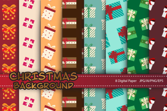 Download 8 Christmas Patterns for Digital Paper - Pattern Collection