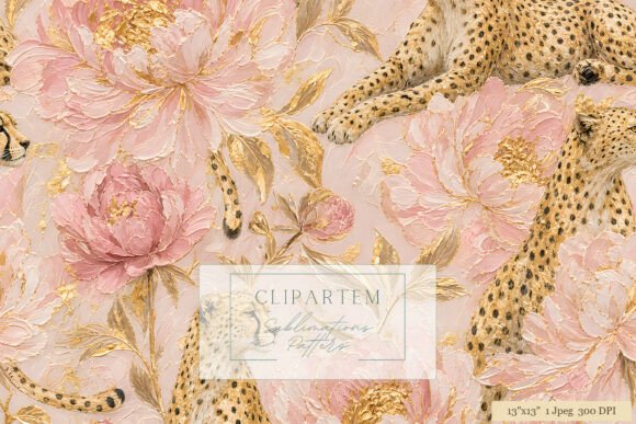 Download Pink Peony Cheetah Gold Pattern - Pattern Collection