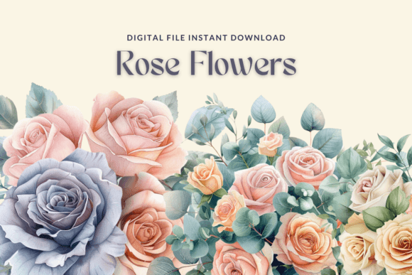 Download Watercolor Roses Clipart, Pastel Flowers - Pastel flowers Collection